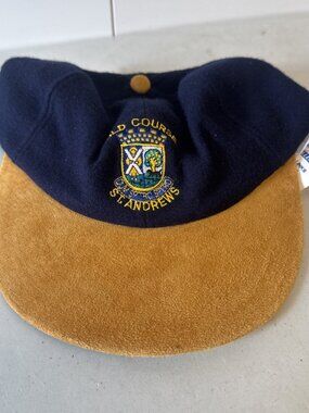 New St Andrews Old Course Golf Hat Blue Auto cap Scotland Vintage Wool